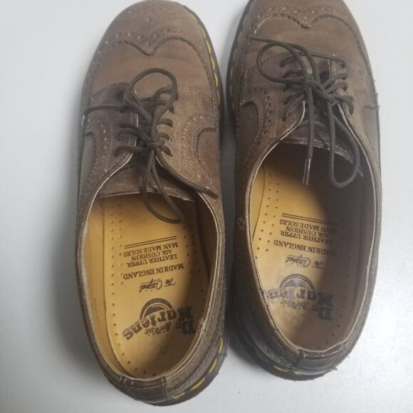 VTG 90s Mens DR MARTENS 3989 Brown Wingtip Shoes Y2K, Preppy, Academia Sz 7 main image 14